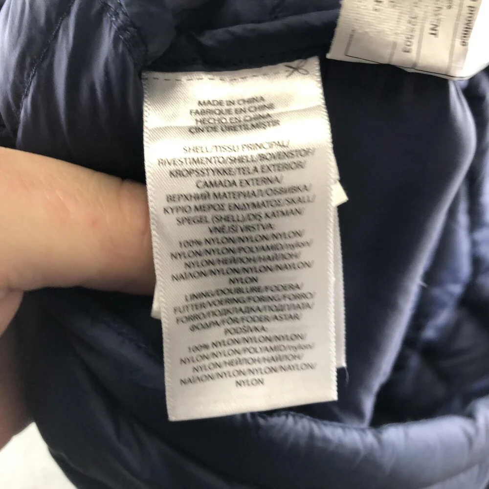 Polo Ralph Lauren Vest Mens Medium Blue Quilted Full Zip Down Puffer Outdoor